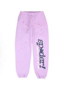 SP5DER Spider Worldwide Tracksuit Hoodie Set Cobweb Spider Style, Letter Print, Hip Hop Hoodie Set,Long Sleeve Fashion Sweatshirt, Hoodie Pant Casual Tracksuit Long Sleeve Athletic Suit, Couple MatchingDesign, Designed For Both Men And Women.Sportswear Set - Purple/pants - 查看 7