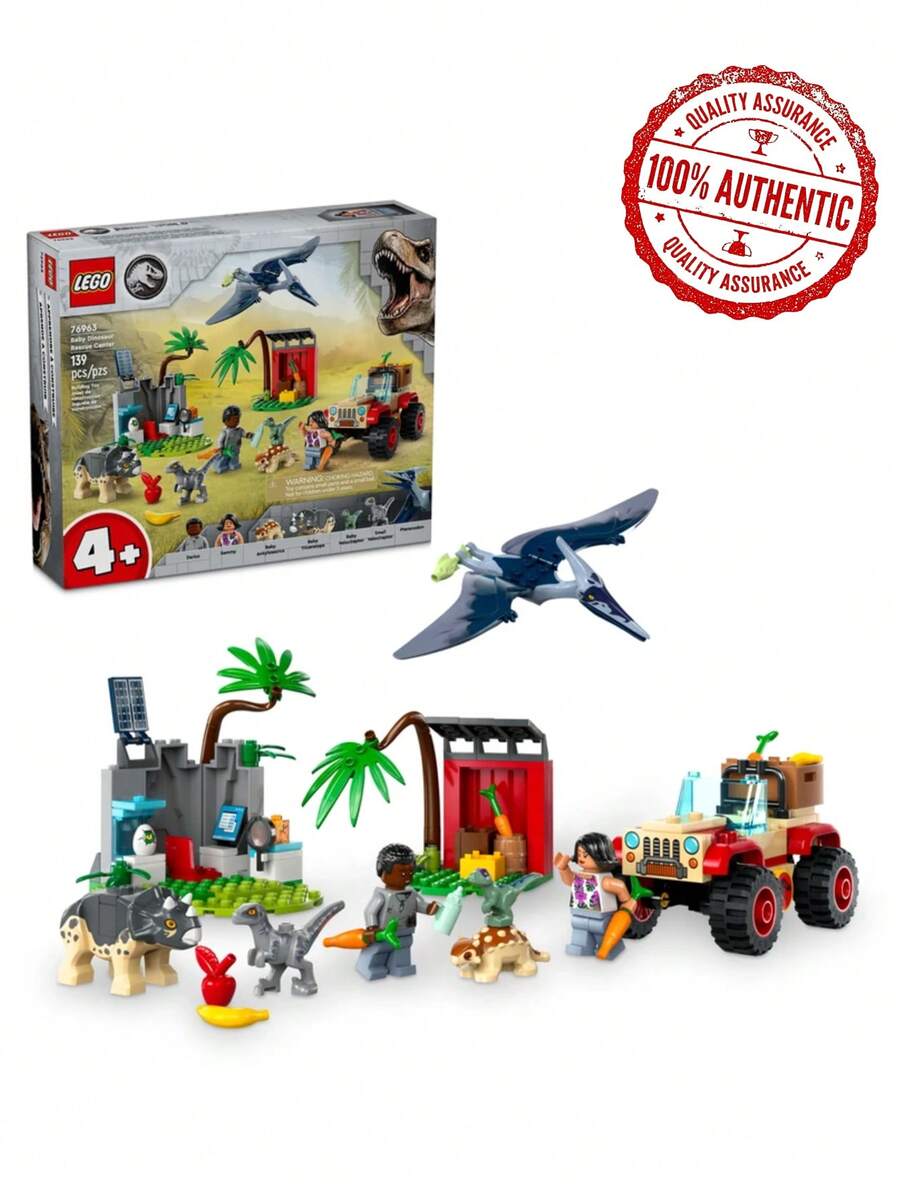 LEGO Trung tâm cứu hộ khủng long con kỷ Jura 76963 – Trung tâm cứu hộ lắp ráp được với các mô hình khủng long con, bộ đồ chơi sáng tạo, quà tặng đang thịnh hành cho trẻ em từ 4 tuổi trở lên, quà tặng âm nhạc/mùa cưới. - Nhiều màu - Xem 1