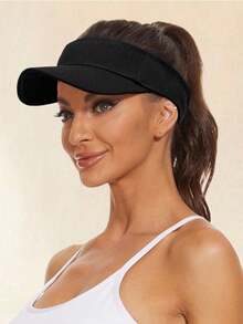 1顶轻便纯色棒球帽，女士时尚运动遮阳帽，适合户外防晒 - 彩色 - 查看 2