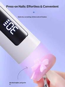 可充电手持式紫外线美甲灯，带支架，适用于凝胶美甲，迷你便携式无线美甲灯，带液晶显示屏，凝胶固化功能，一键烘干套装，便捷小巧的指甲烘干机，带定时器，不染色 - 彩色 - 查看 9