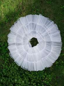 35厘米白色衬里薄纱裙，双层和四层款式，时尚百搭，适合婚礼、派对、洛丽塔风格摄影。 - 多色 - 查看 7