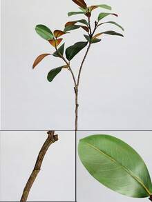 55/110cm 人造木蘭花枝、熱帶榕樹人造枝、逼真觸感琴葉榕葉片、人造綠植、迷你居家裝飾仿真植物，適用於居家盆栽裝飾、飯店裝飾與窗戶展示飾品、辦公室裝飾 - 彩色 - 查看 7