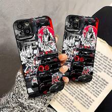 Coches japoneses, samuráis y una estética urbana amenazante. Esta elegante funda es compatible con los modelos  17, 16, 15, 14 Pro Max, 13, 12, 11, XR y XS Plus. Fabricada en TPU flexible, resistente a golpes y arañazos, ofrece una excelente protección contra caídas y un agarre cómodo. Es un regalo ideal para familiares, amigos y seres queridos, y una opción perfecta para festivales. - Negro - Ver 5