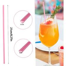 5pcs/Pack Reusable Pink/Red Heart Shaped Plastic Straws, Cute Heart Straws Suitable For Valentine's Day, Birthday Party, Bridal Shower, Wedding, Kitchen, Christmas Gift - Multicolor - View 7