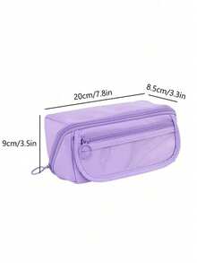 Estuche de lápices de gran capacidad, hermoso y práctico, bolsa de almacenamiento de artículos de oficina, diseño simple y duradero, multifuncional, , primer día de escuela - Multicolor - Ver 6