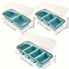 1 pieza. Caja de almacenamiento de silicona de gran capacidad con tapa abatible, contenedor de almacenamiento específico para cocina y congelador, molde de cubitos de hielo de tira larga para congelar sopa, compartimentador de ingredientes para hornear, de doble uso para refrigeración y congelación. Material de silicona. Contenedor de cocina para hacer hielo en el congelador. Estilo sencillo y conveniente. Sellado para mantener la frescura. + Compartimentación multiusos + Diseño de desmoldeo fácil. - Multicolor - Ver 7