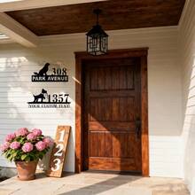 定制门牌号、狗屋号码牌、户外门牌号牌、定制门牌、金属门牌号牌、户外门牌号牌、定制门牌号、乔迁礼物、多种选择…… - 黑色 - 查看 5