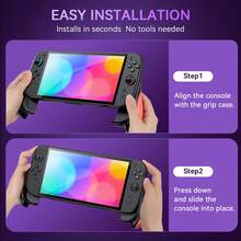 IINE Ergonomic One Piece Grip Case For Switch 2, Durable& Lightweight Ergonomic Comfort Grip Shockproof Cover Protective Case Enhanced Grip Cover Game Accessories - Black - View 10