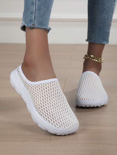 男士户外透气网面拖鞋，适合居家、工作、运动，男女通用设计，适合宽脚，舒适宽松的夏季一脚蹬凉鞋