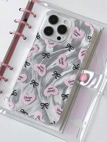 1pc Sweet Girl Heart & Bowknot Design Phone Case, Compatible With Iphone 17 Pro, 16 Pro Max, 15 Pro/14 Plus, 13/12/11, Romantic Gift For Valentine's Day - Multicolor - View 2