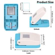 矩形印章打孔器 | 方形打孔器 | 手动打孔器 | 适用于手工制作、剪贴簿、DIY卡片制作、艺术和工艺品 - 彩色 - 查看 15