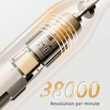 1支成人电动牙刷，配8个刷头，5种模式，IPX7级防水，电池续航时间长，USB充电，带底座和防尘盖，清洁牙齿 - 白色 - 查看 6