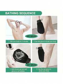 1/2/4只装深层去角质手套，100%粘性纤维去角质沐浴手套，用于清洁肌肤，去除死皮细胞和杂质，家用浴室适用/春、夏、秋、冬/返校季适用 - 彩色 - 查看 11