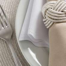Fabric Napkin Set Of 50 Oxford Laser Finish - 卡其米色 - 查看 3
