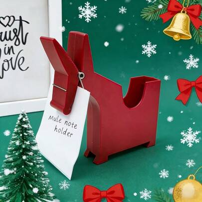 Multifunctional Mule Memo Box, Office Daily Use Decorative Memo Clip, Mule Pen Holder Business Card Box