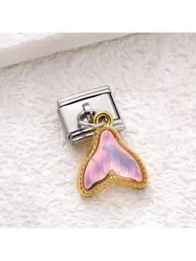 1/5/10pcs Elegant Silver-Tone Zirconia Crystal, Flower, Heart, Animal, Butterfly, Fish Tail Shaped Pendant Modules - Ideal For DIY Bracelets, Gift Giving - Multicolor - View 18