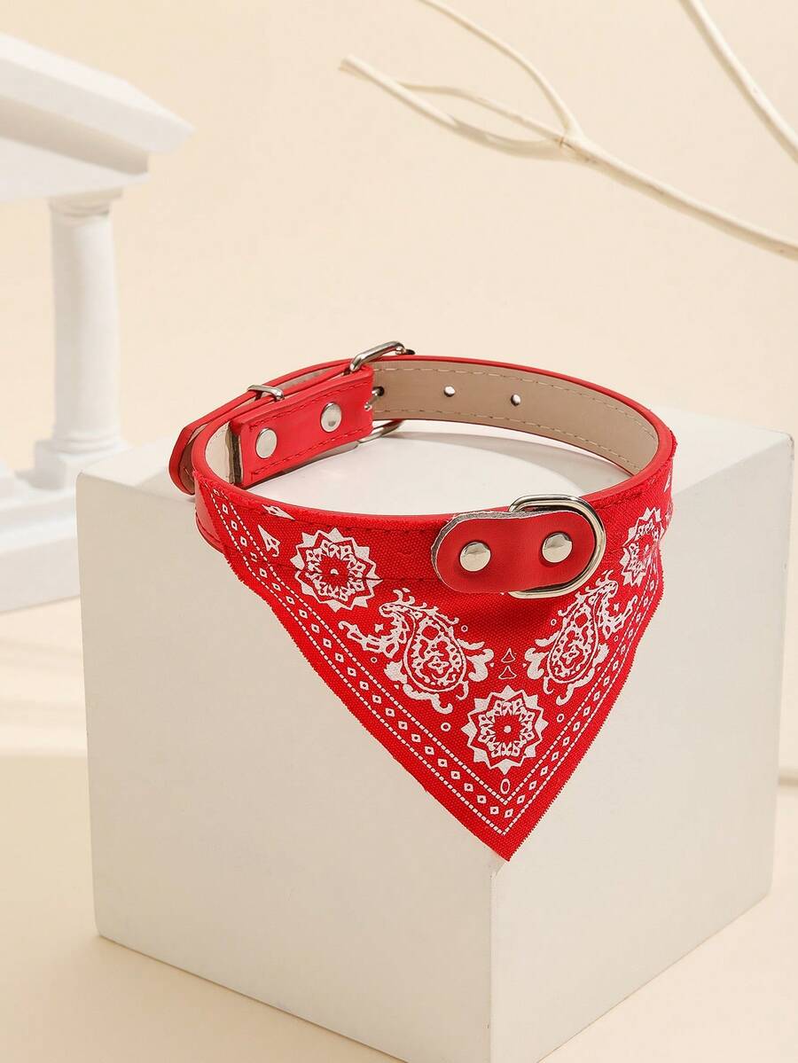 Medium Dog Collar & Bib, Suitable Gift For Pet Owners - Red - View 1