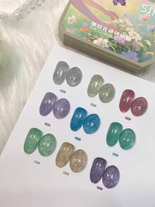 9色水钻凝胶纯色DIY美甲：艺术美甲，迷人DIY情人节美甲，送给女孩的完美礼物。 - 彩色 - 查看 5