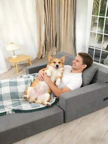 Folding Futon Sofa Bed, Convertible Foldable Chair Bed, Small Couch for Home - Gris - Ver 6