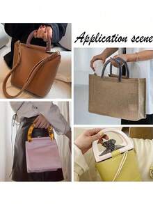 DIY树脂手提包提手，D形半圆形提手，扁平提手，替换包包提手，手工编织包包提手，高端礼盒提环配件，适用于DIY沙滩包、装饰钱包和手提包，也可用于钩编草编工艺品。