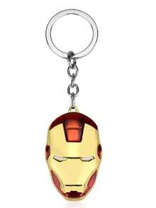 1pc Marvel Mask, Iron Man And Spider-Man Metal Keychain, Pendant. These Are Essential Keychain Accessories To Prevent Loss, And Make A Thoughtful Gift For A Boyfriend Or Marvel Fan. They Are Must-Have Keychains For Marvel Fans. The Gold-Red Battle Helmet Is A Complete Replica. It Has Two Uses: To Prevent Key Loss And To Decorate Backpacks. They Can Be Used As Birthday Gifts Or New Year Gifts. - Multicolor - View 4