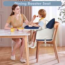 3-In-1 Folding High Chair, Multifunctional And Adjustable, With Removable Tray And Wheels, 5-Point Harness, Dining Chair - Blue - View 6