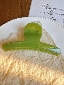 2个/1个装女士绿色一体式发夹，饰有金色菊花，时尚发爪夹，优雅简约纯色发夹，适合日常、休闲、派对、海滩、度假、发型设计、洗发、化妆、服装配饰，秋冬春夏皆宜女士发爪夹 - 彩色 - 查看 4