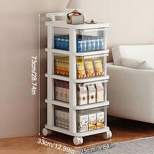 3/4/5 Tier Plastic Storage Drawers Draw Tower Unit Office Home Organiser Trolley - Beige White - View 9
