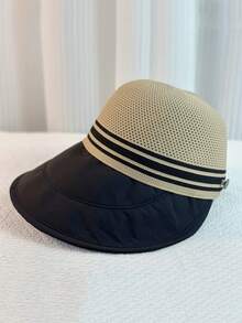 1顶女士夏季马尾辫遮阳帽 - 防紫外线面罩遮阳帽，带口罩挂钩，休闲多功能渔夫帽 - 彩色 - 查看 3