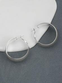 一对优雅、有氛围、百搭、复古、欧美风格、简约、小众、独特的耳环 - 銀色 - 查看 2