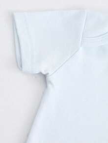 Disney Baby Clothing, Newborn  - Unisex - Disney Stitch Creative Cartoon Print - Crawling And Toddling Stage Set - Summer Outdoor Casual Crewneck Crawling Coverall With Triangle Hem Design - Summer Essential Item - Fun-Filled - Adorably Cute - Perfect Holiday Gift For Infants And Toddlers - 淺藍色 - 查看 7