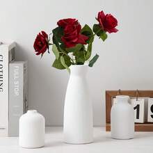 波西米亚风格花瓶，现代餐桌花瓶装饰，家居客厅插花，北欧简约花瓶装饰，仿真花盆，室内桌面花瓶装饰 - 白色 - 查看 4