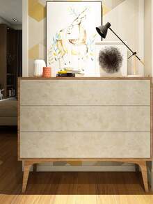 1Roll Pink Marble Contact Paper Glossy Wallpaper Stick And Peel Self Adhesive Removable Waterproof Wall Covering For Table Countertop Cabinet Drawer Cabinet Sticker - Mustard Yellow - View 4