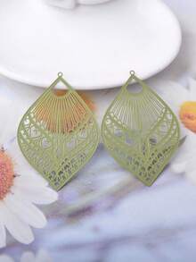 10pcs Filigree Fan Shape Brass Charms/Pendants For Women Earring Making - Sector - View 15