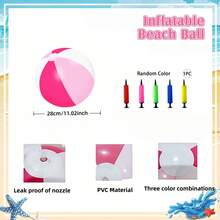 New Gradient Color PVC Inflatable Toy Ball/Play Ball, Outdoor Game Prop, Suitable For Birthday Party, Family Gathering Decoration And Gifts (Random Color Air Pump Included) - Multicolor - View 5