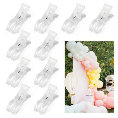 10 piezas/5 piezas/1 pieza Clips grandes para arcos de globos - Clips de plástico transparente de 3.5 pulgadas de alta resistencia con mangos ergonómicos y bases resistentes, adecuados para kits de arcos de globos, decoraciones de cumpleaños, manualidades, carpintería, estudios de fotografía, suministros para manualidades