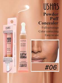 USHAS海绵头遮瑕膏，12种颜色可选，高遮瑕力，持久轻盈妆效，防水，自然哑光妆感，适合所有肤质 - #06 - 查看 8
