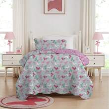 Double-Sided Single Bedspread Set For Girls And Children, Premium Decoration, 2 Pieces. Unmissable! - 溜冰鞋 - 查看 1