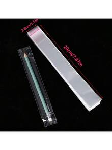 100个/200个透明礼品袋，自粘袋，密封袋，用于包装和存放铅笔、尺子、牙刷、吸管、筷子和勺子等文具用品，方便携带，适用于婚礼、生日派对、珠宝DIY配件和文具笔礼品。 - 彩色 - 查看 11