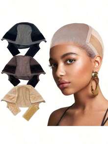 1pc Transparent 4x5 Headband, Used To Fix Position Of Wig, Adopts Comfortable, Non-Adhesive GripFleece Technology, Adjustable Anti-Slip Lace Wig Cap With Ear Cuts, Suitable Women Silicone Wig Cap - 5.5Inch - View 2