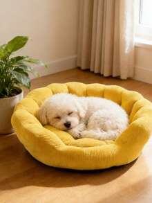 Dog & Cat Bed For Indoor Cats, 20in Calming Donut Bed For Puppy And Kitten, Washable Round Fluffy Pet Bed For Small Medium Dogs And Cats,All-Season Use For Peaceful Sleep - Multicolor - View 4