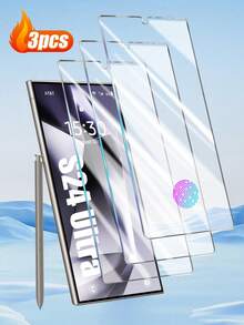 3片装曲面钢化玻璃屏幕保护膜，兼容三星Galaxy S21/S22/S23/S23 Ultra/S24 Ultra/S24 FE/S25/S25plus/S25 Ultra/S26/S26plus/S26 Ultra，防刮、防震、防水 - 無色 - 查看 25