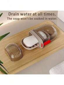 Portable Outdoor Soap Dish With Drainage Lid - Sealed Travel Soap Storage Box, Durable Plastic Rectangular Design, Suitable For Camping, Business Travel, Bathroom And Desktop Storage - Compact Leak-Proof Hygienic Design, Camping Essential, Secure Closure System - TRV-sOAPBX - View 5