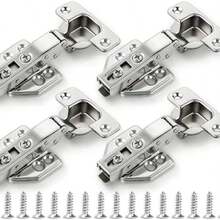 Bisagras para gabinete de cierre suave de cocina, accesorios de hardware para gabinetes, armarios y estanteras, bisagras de puerta lenta hidrulicas silenciosas, 4 piezas, plateado - como se muestra en la figura - Ver 2