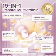 VivoNu 19-In-1 Prenatal Multivitamins, 100-Day Supply, 300 Softgels, Vitamins For Pre-Pregnancy And Postpartum, Lemon Flavor, Contains Folic Acid, Probiotics, Biotin, Zinc, Vitamins D3, K2, B6, B12, C, And More - 2 túi - Xem 3