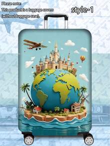 1pc Luggage Cover Suitcase Protective Sleeve, Multiple Sizes Available. Made Of Polyester Fiber, Scratch-Resistant & Wear-Resistant, Unisex. Ideal For Business Trips And Summer Vacations. Easy To Hand Wash And Detachable, A Must-Have Travel Accesso - Multicolor - View 63