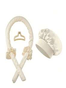 5pcs No-Heat Curling Iron Set, Includes: No-Heat Curling Wand, Satin Sleep Cap, No-Heat Hair Band, Hair Scrunchies, Soft Sleep Cap, Flexible Styling Tool, Suitable For Women With Long Hair To Create Wavy Hairstyles - Multicolor - View 8