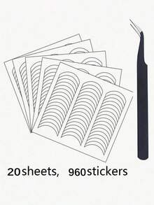480pcs French Manicure Nail Sticker Set, Including Wave, Crescent, Geometric And Asymmetric Designs, DIY Nail Art Stickers, Self-Adhesive And Easy To Apply, Enjoy Salon-Level Manicure At Home, Professional Nail Art Accessory Set - White - View 12