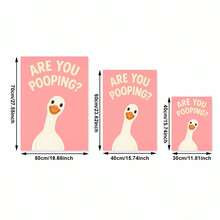 1幅无框帆布海报 | 滑稽的鹅问“你在拉屎吗？”粉色背景 | 独特的浴室装饰，墙面艺术帆布画，非常适合家庭办公室、客厅、卧室、厨房、走廊墙面装饰 - 彩色 - 查看 4