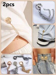 2/4/6pcs Adjustable Magnetic Pant Clips And Sleeve Clips - Alloy Material, Detachable Hem Clips, Suitable For Pants And T-Shirts, Seamless Fastening Clothing Waist Cincher